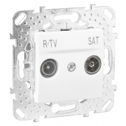 Розетка телевизионная  TV-FM-SAT простая SE Unica, белый