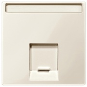 Накладка 1-ая тел/комп розеток с полем для надписи Rj11/RJ45 прямая System M Merten бежевый