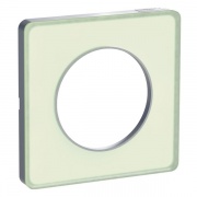 Рамка Odace 1 пост зеленый лед (алюминевая вставка)