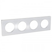 Рамка Odace 4 поста прозрачный белый (белая вставка)