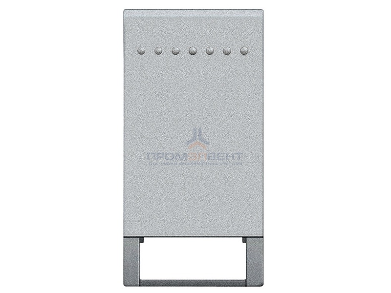 LivingLight Клавиша с 1 отверстием для вставки символа, размер 1 модуль, цвет алюминий