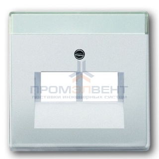 Накладка для двойной телефоной и компьютерной розетки ABB Pure Сталь (1803-02-866)