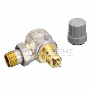 Клапан термостатический угловой Danfoss RTR-G - 1/2" (ВР/НР, PN16, Tmax 120°C, никелированный)