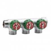 Коллектор регулирующий проходной STOUT SMB 6850 - 3/4" (НР/ВР) на 3 контура 1/2"EK (евроконус)