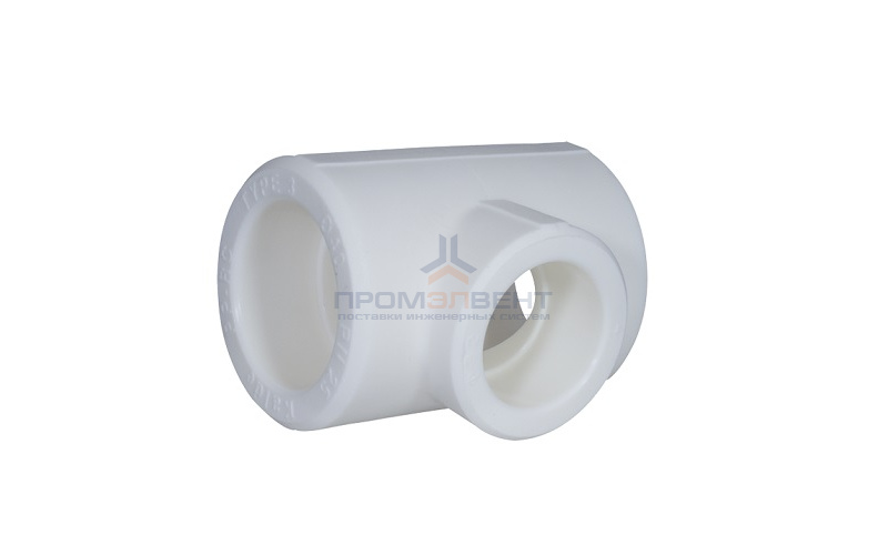 Тройник переходной KALDE - 75 x 40 x 75 (для полипропиленовых труб под пайку, цвет белый)