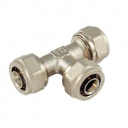 Тройник переходной Tiemme 1607 - 20x2.0 x 20x2.0 x 16x2.0 (винтовой, для металлопластиковых труб)