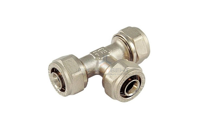 Тройник переходной Tiemme 1607 - 32x3.0 x 26x3.0 x 26x3.0 (винтовой, для металлопластиковых труб)