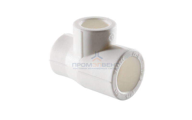 Тройник переходной VALTEC VTp.735 - 75 x 40 x 75 (для полипропиленовых труб под пайку, цвет белый)