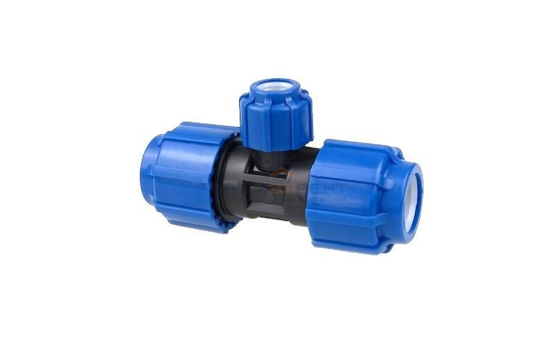 Тройник переходной Политэк  - 50 x 25 x 50 (винтовой, для труб ПНД)