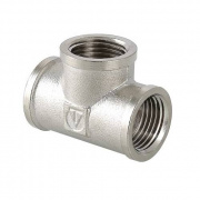 Тройник резьбовой VALTEC VTr.130 - 2" (ВР/ВР/ВР, латунь никелированная)