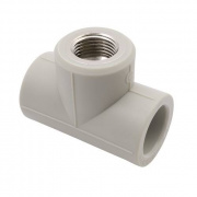 Тройник с переходом на внутреннюю резьбу FV-Plast - 25 x 3/4" (для полипроп.труб, цвет серый)