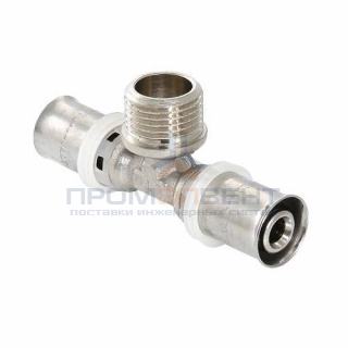 Тройник с переходом на наружную резьбу VALTEC VTm.233 - 26 x 1" (прессовой, для металлопл.труб)