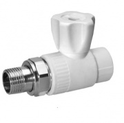 Кран шаровой для радиатора KALDE - 20 x 1/2" (Пайка/НР, для полипропиленовых труб, белый)