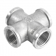 Крестовина латунная резьбовая равнопроходная STOUT (ВР) - 2" (никелированная)