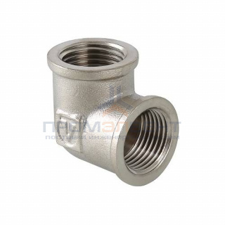 Отвод 90° VALTEC VTr.090 - 1"1/2 (резьбовой, латунь никелированная)