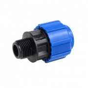 Переход на наружную резьбу Политэк - 50 x 2" (винтовой, для труб ПНД)