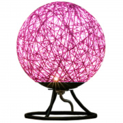 12-79 Светодиодый ночник из ротанга, 220В, 2Вт, 6 диодов, 3200K, 200Лм, 15*15*18см, фиолетовый