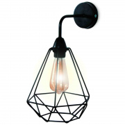 14-37 Светильник декоративный в стиле лофт, настенный, "Рагно", металлический, Е27 60Вт, 220В, черный, крепление на планку, 350х220х260мм, лампочки в комплект не входят.