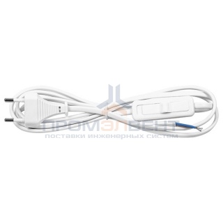 Сетевой шнур KF-HK-1 230V 1.9м (с выключателем) белый