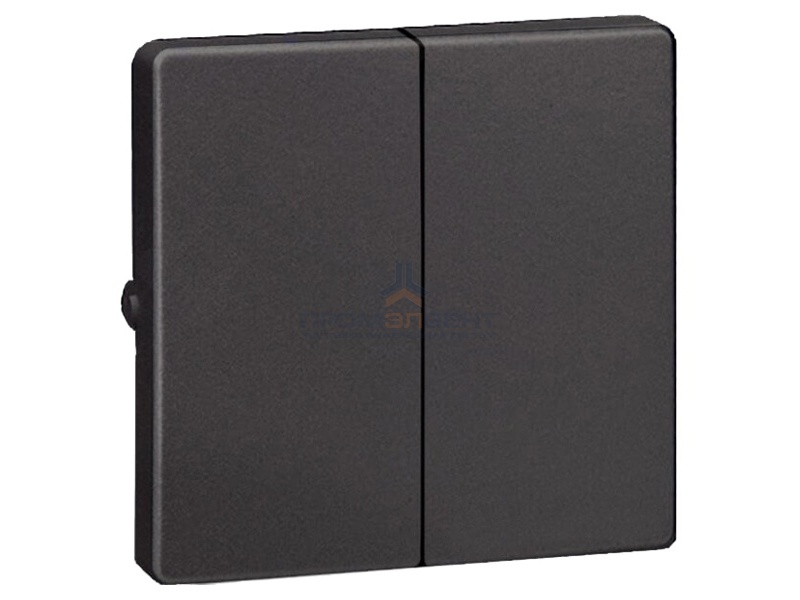 Накладка на двухклавишный выключатель Simon 73 Loft, графит