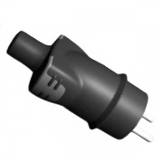 Вилка Legrand с заземлением IP44 16А в резиновом корпусе черная