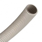 Труба ПВХ гибкая гофр. д.20мм, лёгкая без протяжки, цвет серый [бухта 100м]