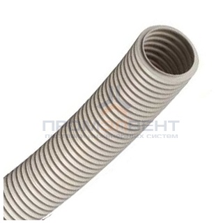 Труба ПВХ гибкая гофр. д.25мм, сверхтяжёлая без протяжки, цвет серый [бухта 50м]