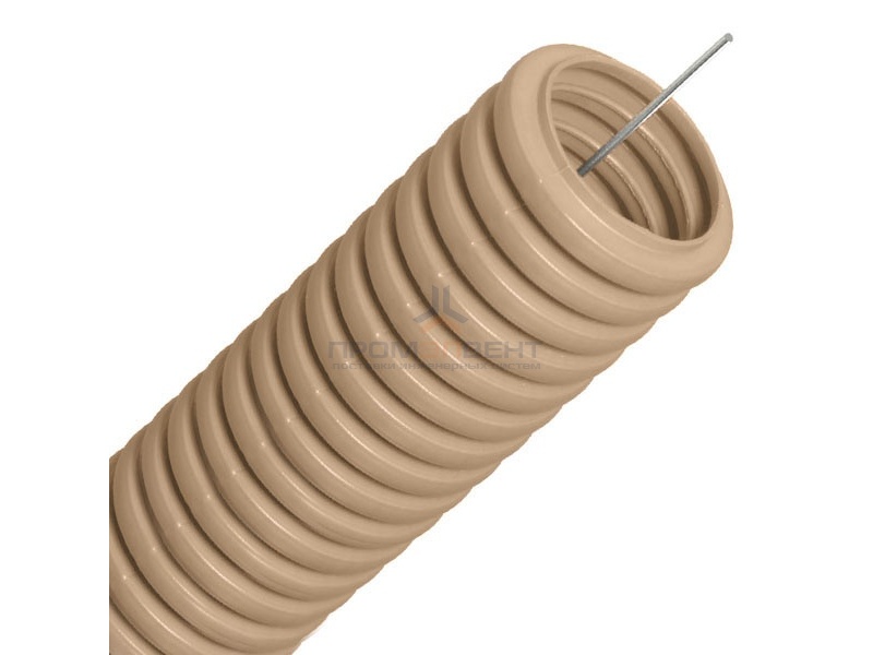 Труба гофрированная ПВХ д20 под дерево (сосна) с протяжкой (бухта 100м)