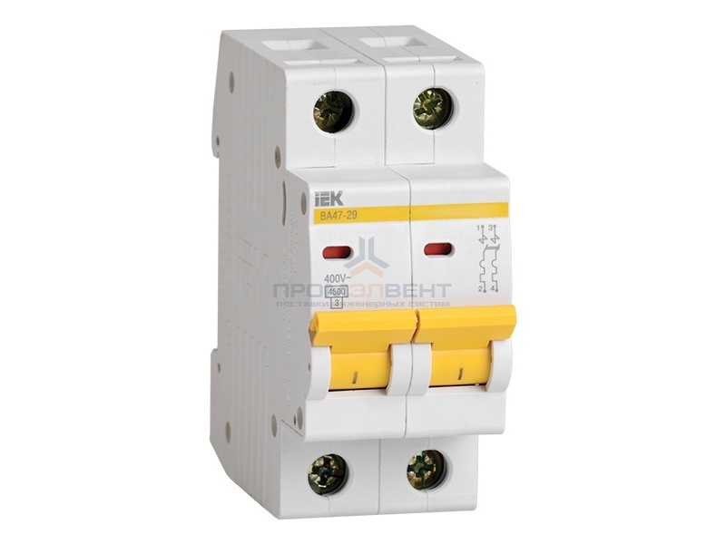 Автоматический выключатель ВА47-29 2Р 4А 4,5кА характеристика В ИЭК (автомат)