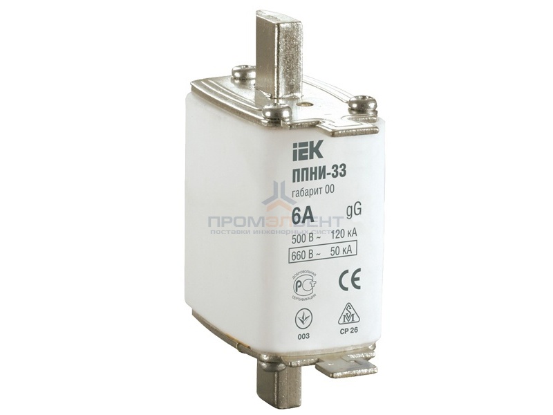 Плавкая вставка предохранителя ППНИ-33, габарит 00,   6А   ИЭК