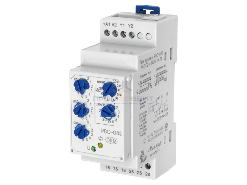 Реле времени РВО-083 0.01с-999ч 8А 24-240В AC/DC на DIN-рейку